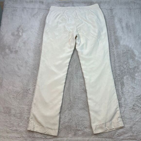 Ralph Lauren PURPLE LABEL Cream Pants 100% Silk Womens Size 12 Made in USA - Picture 13 of 15